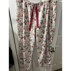 Sleep Sense pajamas pants XL Hot Cocoa cotton blend  drawstring